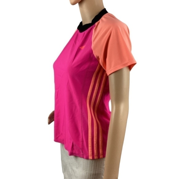 Adidas Top Size S Pink Peach Short Sleeve - Picture 2 of 5
